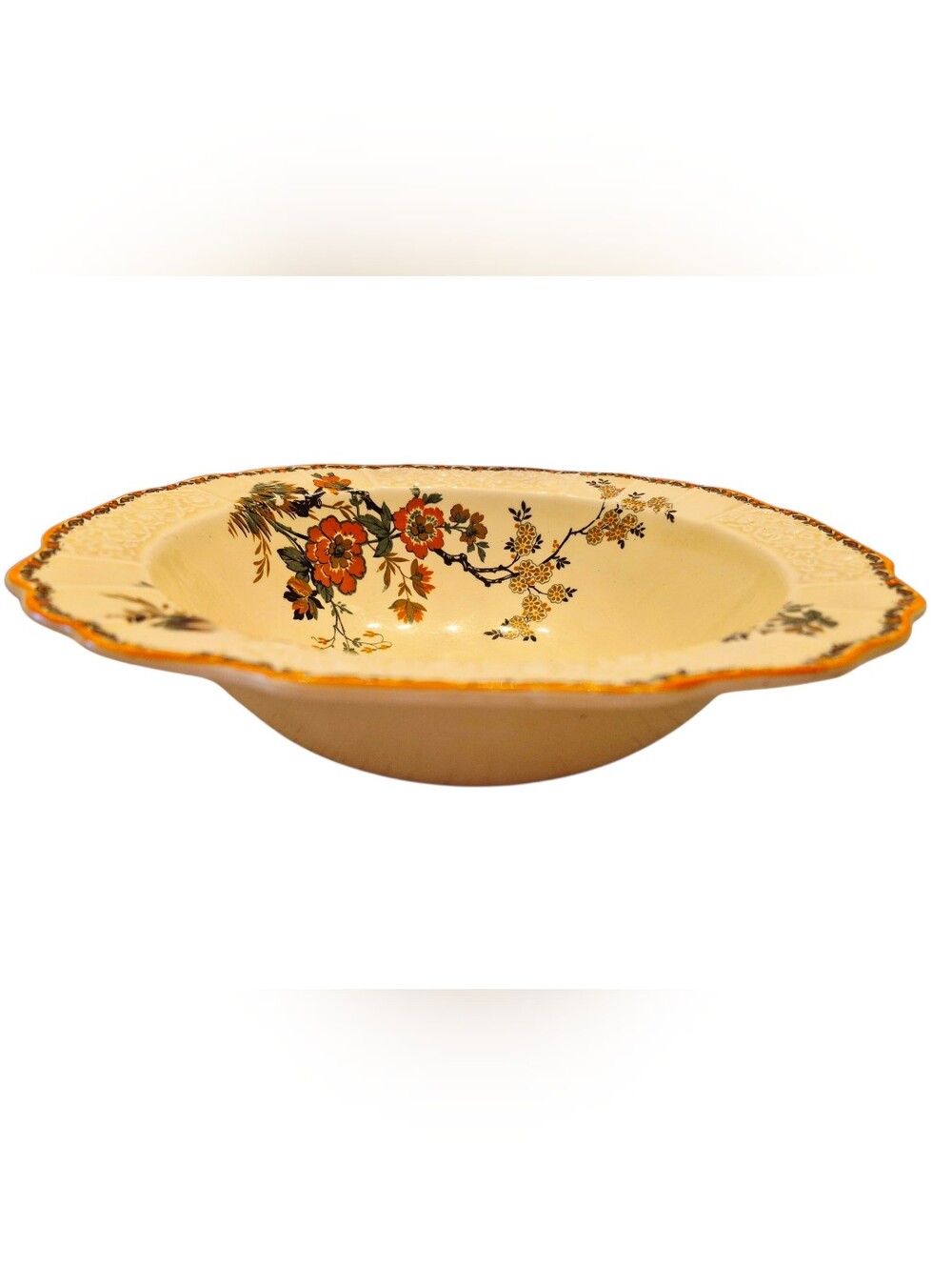 Vintage Myott Staffordshire England Embossed Autumn Floral Serving 1940s-1950s